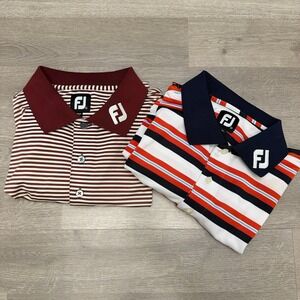 Lot Of 2 FootJoy Polo Shirt Mens L Golf Tour Issue FJ Pro Collar Preppy